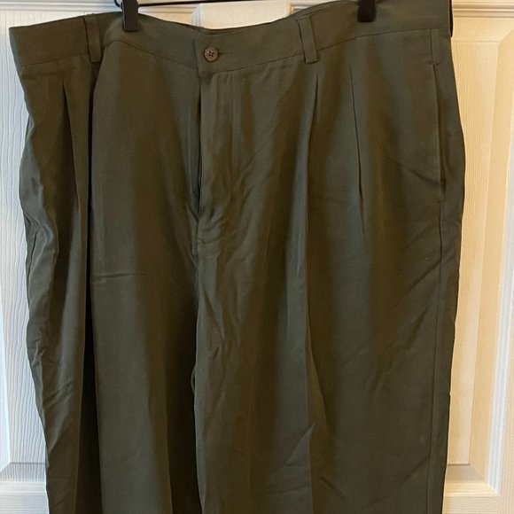 Tommy Bahama 44x37 100% Silk Olive Men's Pants - Picture 1 of 5
